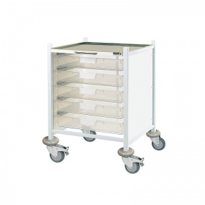 Sunflower Medical Vista 40 Low-Level Clinical Procedure Trolley with Five Single-Depth Clear Trays